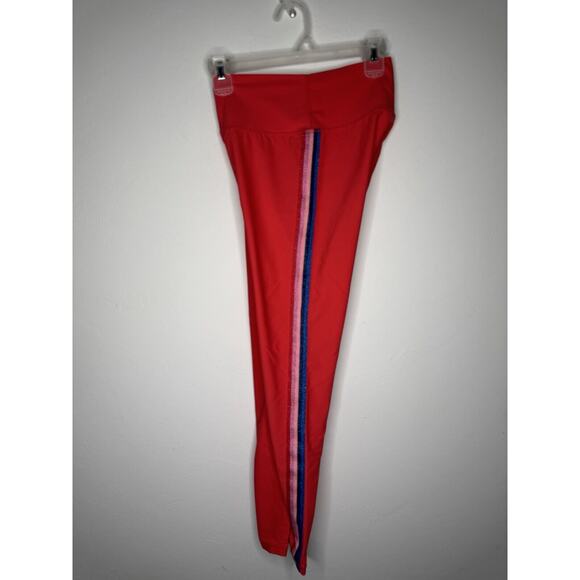 Spiritual Gangster Leggings Red 7/8 High Waist Side Metallic Stripe Sides M NWT - Picture 5 of 9
